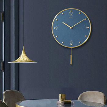 Modern Wall Clock Pendulum Round Blue/ Red/ Green 12 Inch Living Room Decorative 