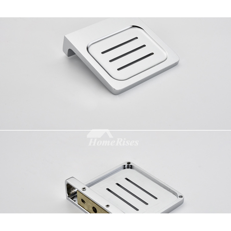 Soap holder - White porcelain and Chrome - wall mounted - Style CURZON -  BATHROOM - VillaHus