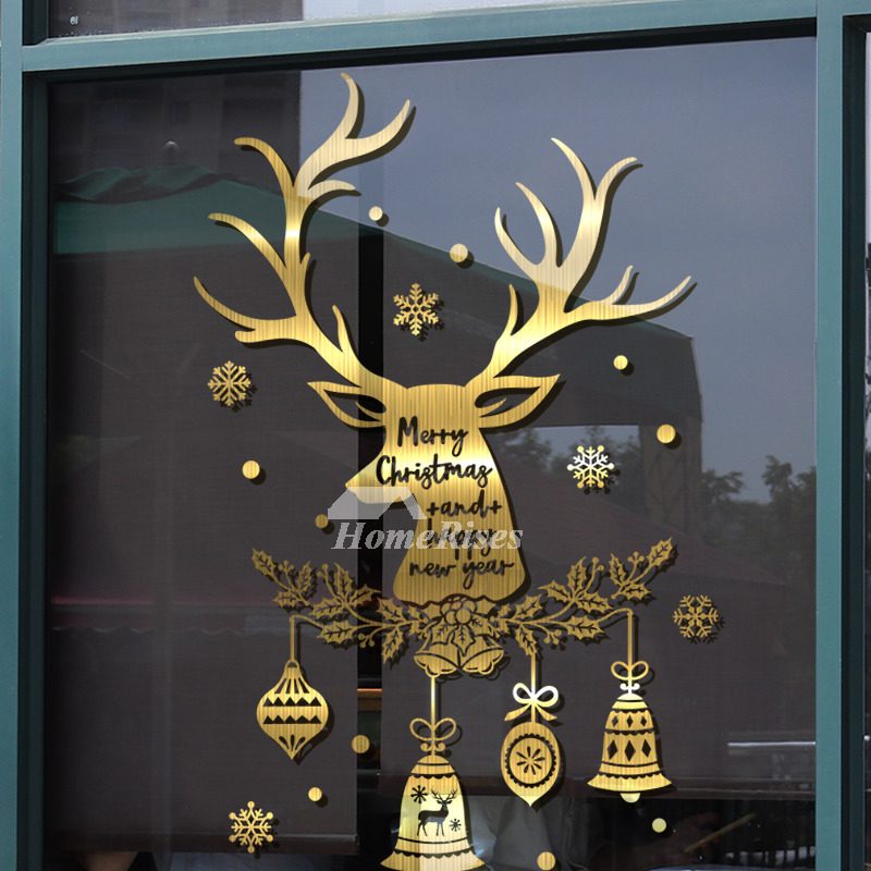 Christmas Decorative Decals Glass Door Brushed Gold/ White/ Red Windows