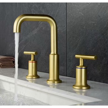 3 Hole Bathroom Sink Faucets Brushed Gold/ Polished Brass/ Bronze/ Matte Black/ Rose Red