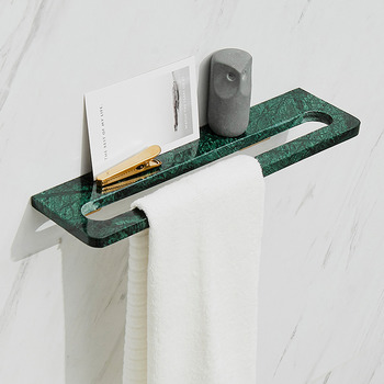 Marble Modern Unique Towel Racks For Bathrooms Brass 15 Inch Wall Mounted Hotel 
