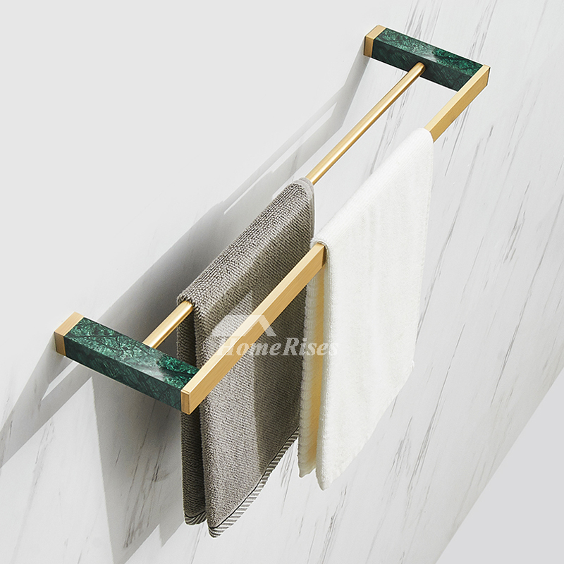 Marble Modern Unique Towel Racks For Bathrooms Brass 15 Inch Wall Mounted  Hotel