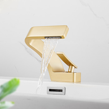 Brass Bathroom Faucets Brushed Gold/ Oil Rubbed Bronze Single Handle Commercial