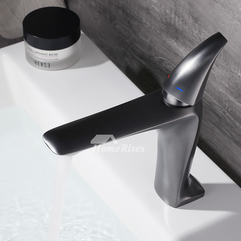Brushed Gold/ Matte Black/ Gray Bathroom Faucet Solid Brass Modern ...