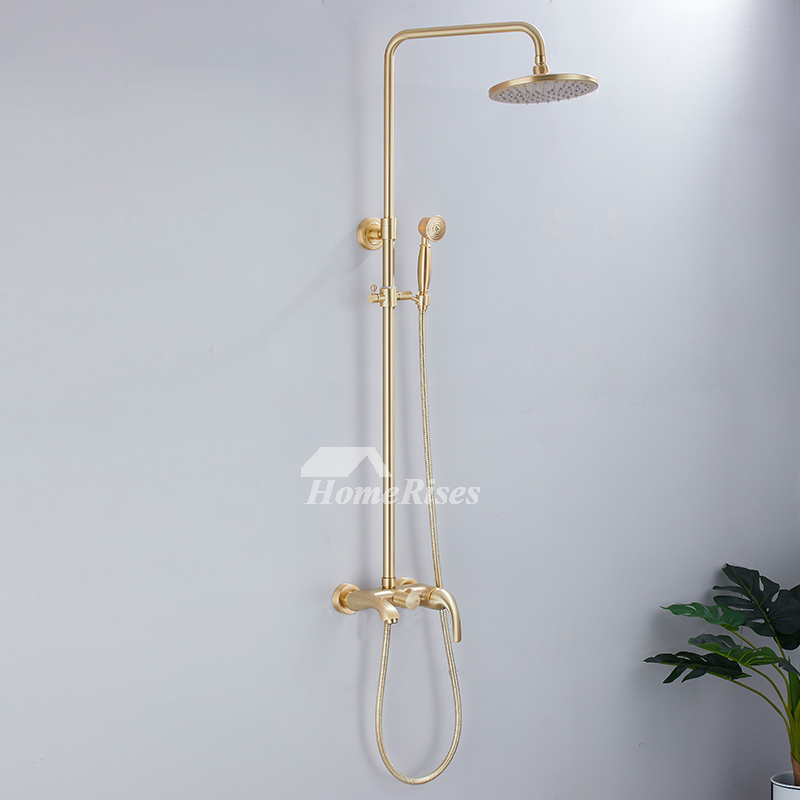 Black Gold Faucet Shower System Bathroom Toilet Rack Thermostatic Big Shower  Faucet Set Copper