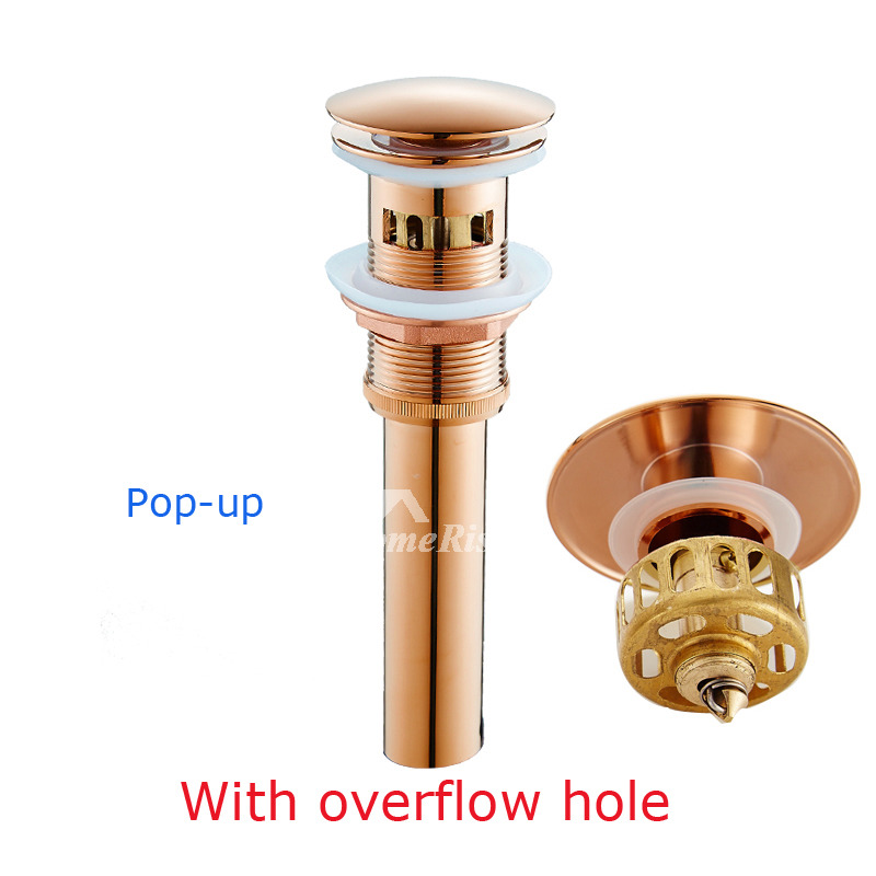 Rose Gold Brass Bathroom Sink Stopper Drain Fliptop/ Popup Electroplated