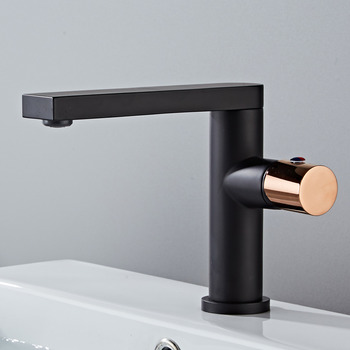 Matte Black Bathroom Faucet Brass Contemporary Single Hole Tall Vessel Sink Faucet