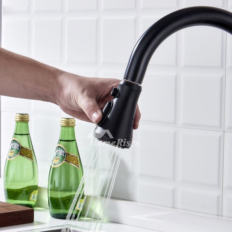 Black/ Silver Kitchen Sink Faucet Brass Oil Rubbed Bronze Chrome Pull ...