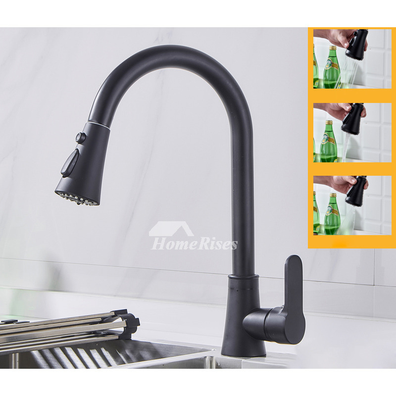 Black/ Silver Kitchen Sink Faucet Brass Oil Rubbed Bronze Chrome Pull ...