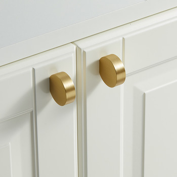 Luxury Solid Brushed Brass Cabinet Knobs And Handles Gold Dresser Drawer Pulls for Hotel Bathroom/ Kitchen Cabinet Desk