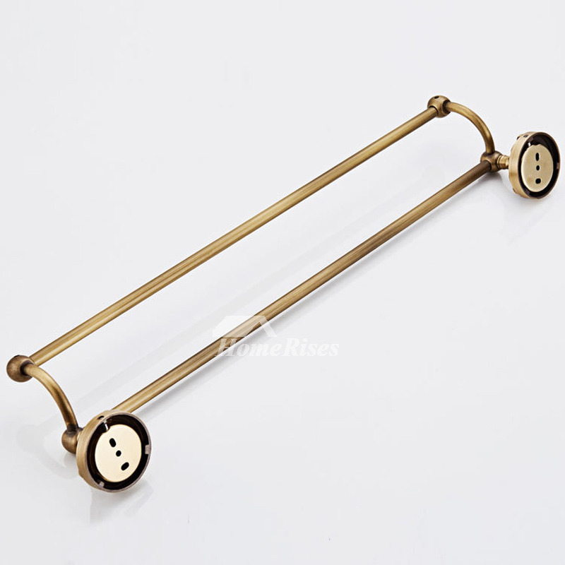 Decorative For Bathroom Towel Rack Luxury Wall Mounted Carved Antique Brass Vintage Hotel