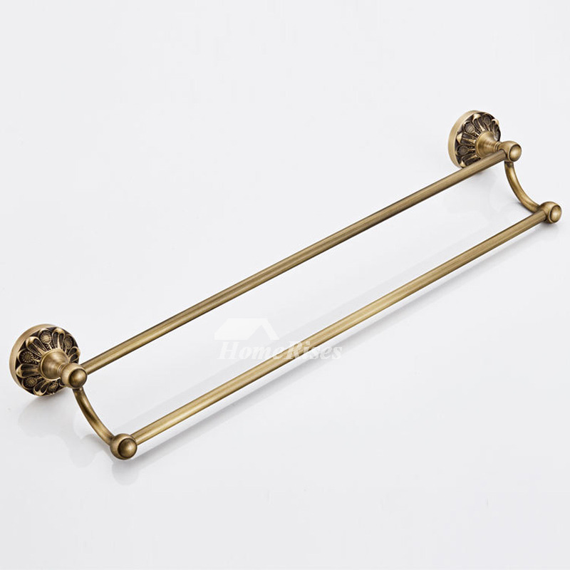 Decorative For Bathroom Towel Rack Luxury Wall Mounted Carved Antique Brass Vintage Hotel