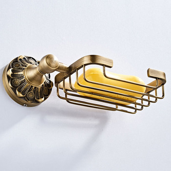 Shower Gold Draining Soap Dish Wall Mounted Antique Brass Gold Bathroom Luxury