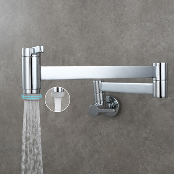 Modern Kitchen Faucets Wall Mount Pot Filler Chrome/ Brushed Silver/ Polished Brass/ Brushed Gold/ ORB