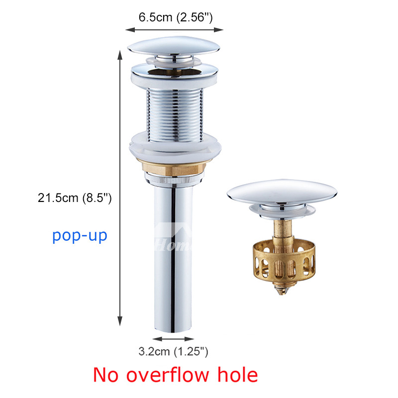 Polished Chrome Bathroom Sink Drain Pop-up Overflow Hole Brass Lavatory Vanity Sink Stopper Polished Chrome Bathroom Sink Drain Pop-up Overflow Hole Brass Lavatory Vanity Sink Stopper