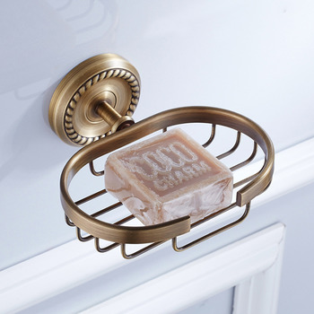 Wall Mount Antique Brass Soap Dish Draining Ceramic Round/ Oval For Bathroom