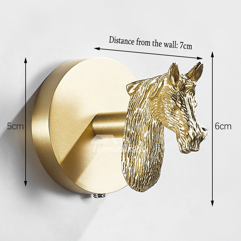 Deer head Brush Gold Animal Hook Solid kirsite Coat Hook Door Back Hook  Bathroom Kitchen Reativity Clothe Hooks Towel Rack