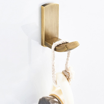 Vintage Bathroom Robe Hook Antique Brushed Solid Brass Gold Luxury Towel Hook Wholesale Kitchen