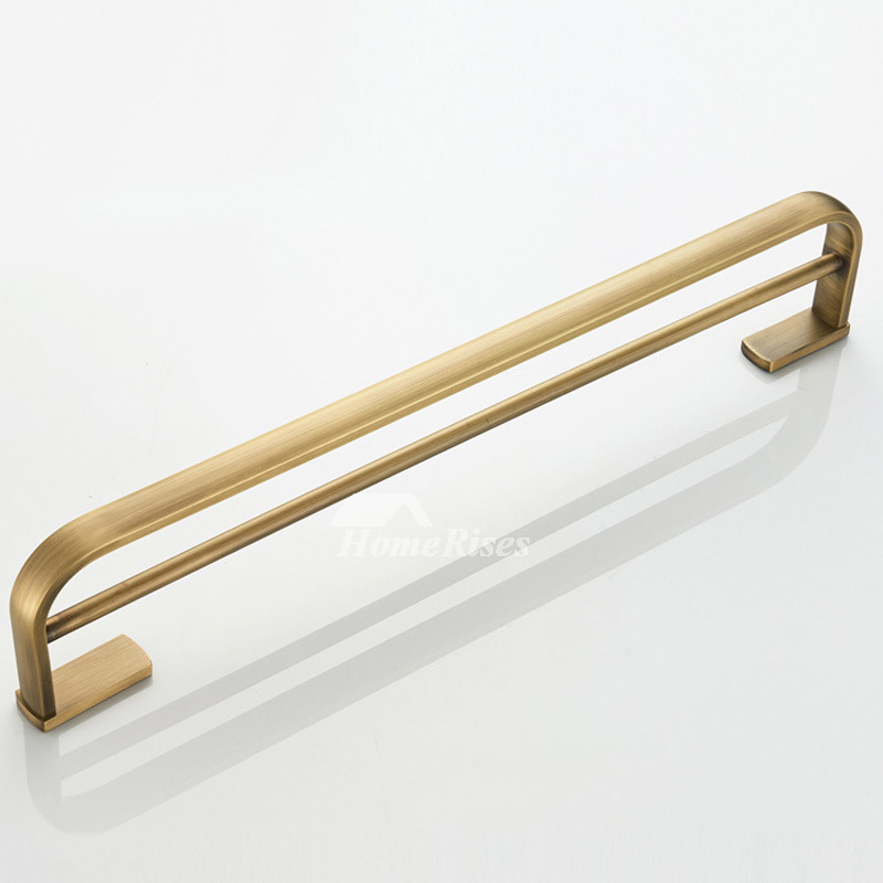 Brushed Gold Wall Mounted Single/ Double Bar Towel Rack Antique