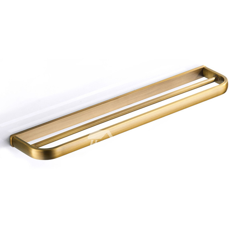 Brushed Gold Wall Mounted Single/ Double Bar Towel Rack Antique