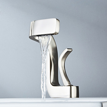 Unique Bathroom Faucets Brushed Nickel/ Chrome Silver Brass One Hole Single Handle Luxury