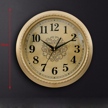 Modern Solid Brass Wall Clock Luxury Gold Carved Dining Room Round Silent Beautiful Decorative 