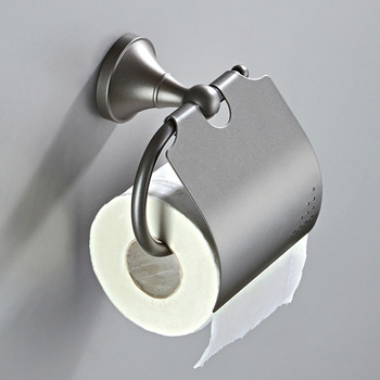 Gunmetal Grey Brass Toilet Paper Holder Bathroom Single Roll Wall Mount