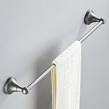 Gunmetal Grey Towel Racks Single Bar Brass Bathroom Wall Mount Modern 