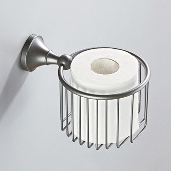 Brass Toilet Paper Roll Holder Gunmetal Grey Paper Basket Bathroom Wall Mounted