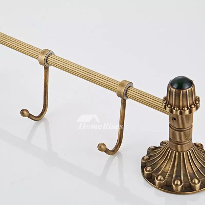 24 Inch Antique Brass Single/ Double Decorative Towel Bar Wall Mounted  Carved Luxury Bathroom Towel Rack