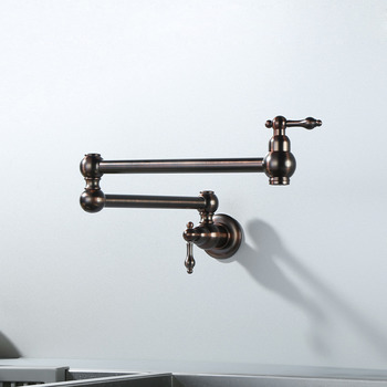 Wall Mount Brass Pot Filler Faucet Antique Bronze/ Polished Gold Brass Folding Kitchen Sink Faucet