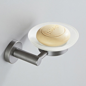 White Ceramic Round Wall Mount Gunmetal Grey Brass Brass Soap Dish Bathroom