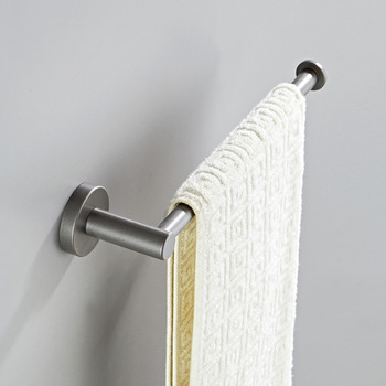 Bathroom Towel Rack Brass Gunmetal Grey Wall Mount Modern Single Towel Bar 