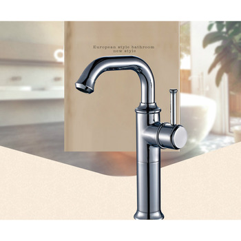 Chrome Bathroom Faucet Vessel Sink Brass Tall Silver Rotatable One Hole Modern