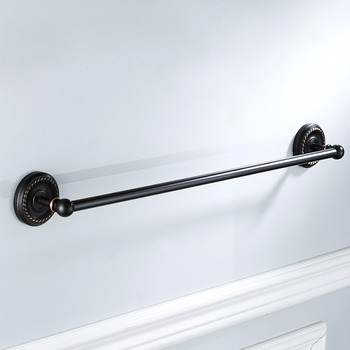 Black Oil Rubbed Bronze 24Inch Single/ Double Bar Brass Bathroom Towel Racks Wall Mount