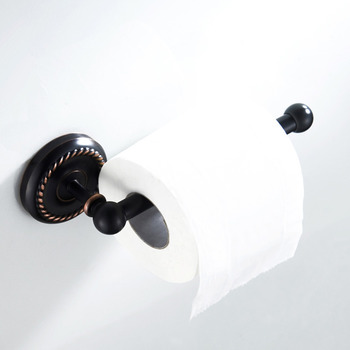 Wall Mount Bathroom Brass Black Toilet Paper Holder Modern Oil Rubbed Bronze