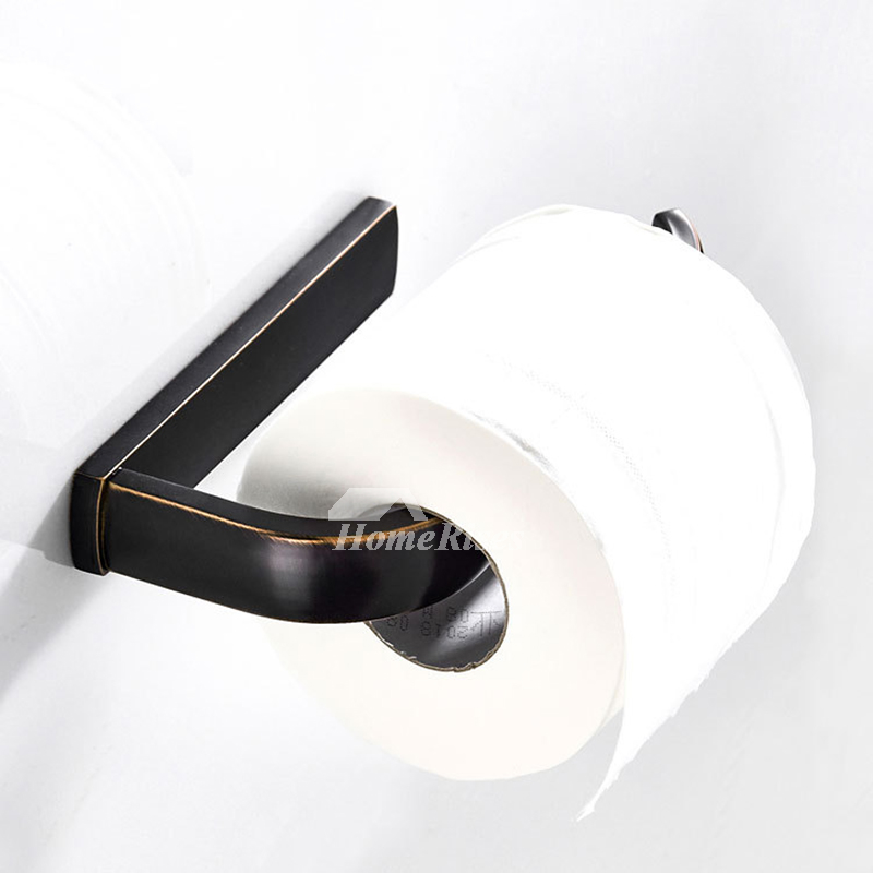 Luxury Double Oil Rubbed Bronze Brass Toilet Paper Roll Holder Industrial  Unique Wall Mounted Black Tissue