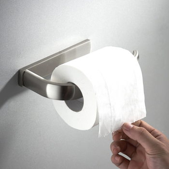 Silver Bathrooms Brass Toilet Paper Holder Wall Mount Brushed Nickel Single Roll