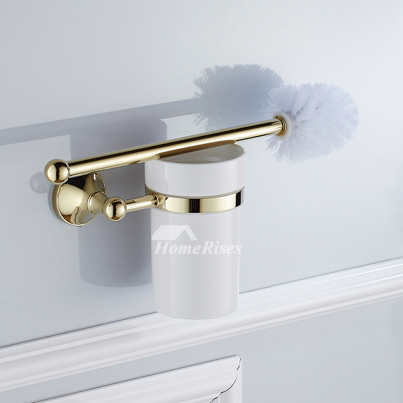 Modern Toilet Brush and Holder, White