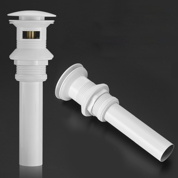 Modern White / Matte Black Bathroom Sink Drain Pop-up Overflow Hole Brass Lavatory Vanity Sink Stopper 