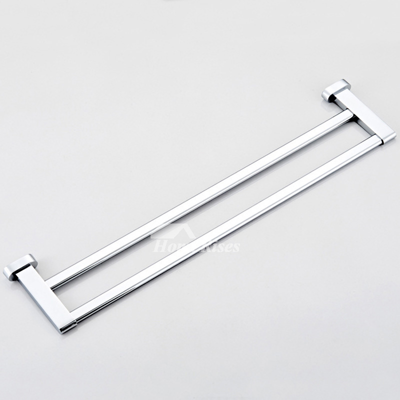 22 Inch Wall Mount Double Towel Bars Chrome Silver Toilet Modern Brass