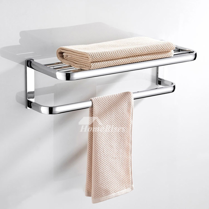 22 Inch Towel Rack Brass Polished Chrome Wall Mounted Luxury Bathroom ...