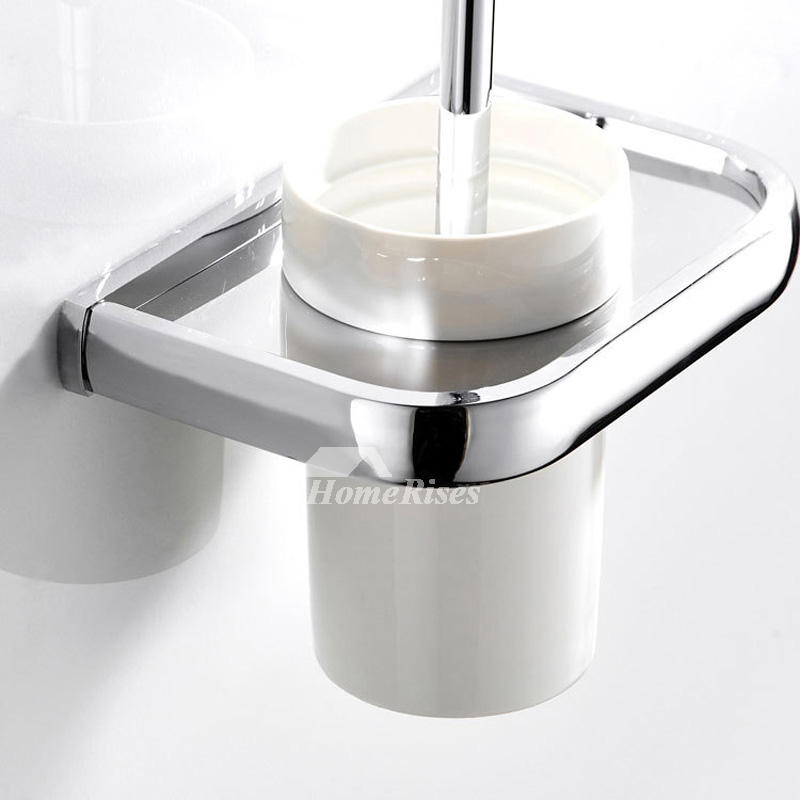 Wall Mounted Toilet Brush Holder Silver Modern Brass Bathroom Ceramic Polished Chrome Wall Mounted Toilet Brush Holder Silver Modern Brass Bathroom Ceramic Polished Chrome