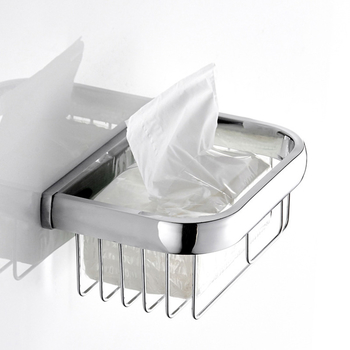 Modern Toilet Paper Basket Brass Bathroom Silver Wall Mounted Roll Paper Holder Simple