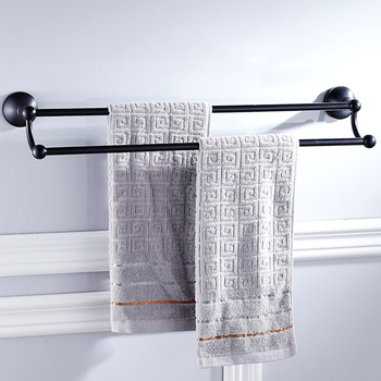 20/ 22/ 24 Inch Towel Rack Bathroom Double Bar Black Wall Mounted Brass Oil Rubbed Bronze