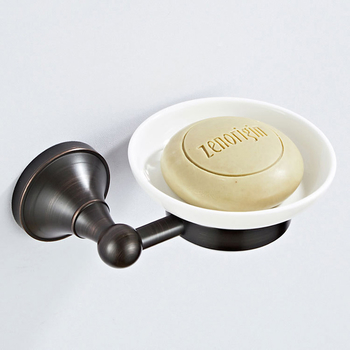 Brass Soap Dish Wall Mounted Bathroom Shower Ceramic Round/ Oval Dish Oil Rubbed Bronze