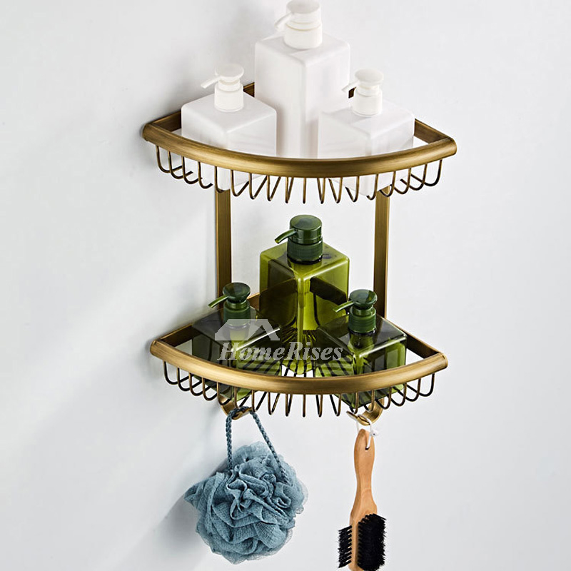 Brass Bath Shower Caddy Rack Holder