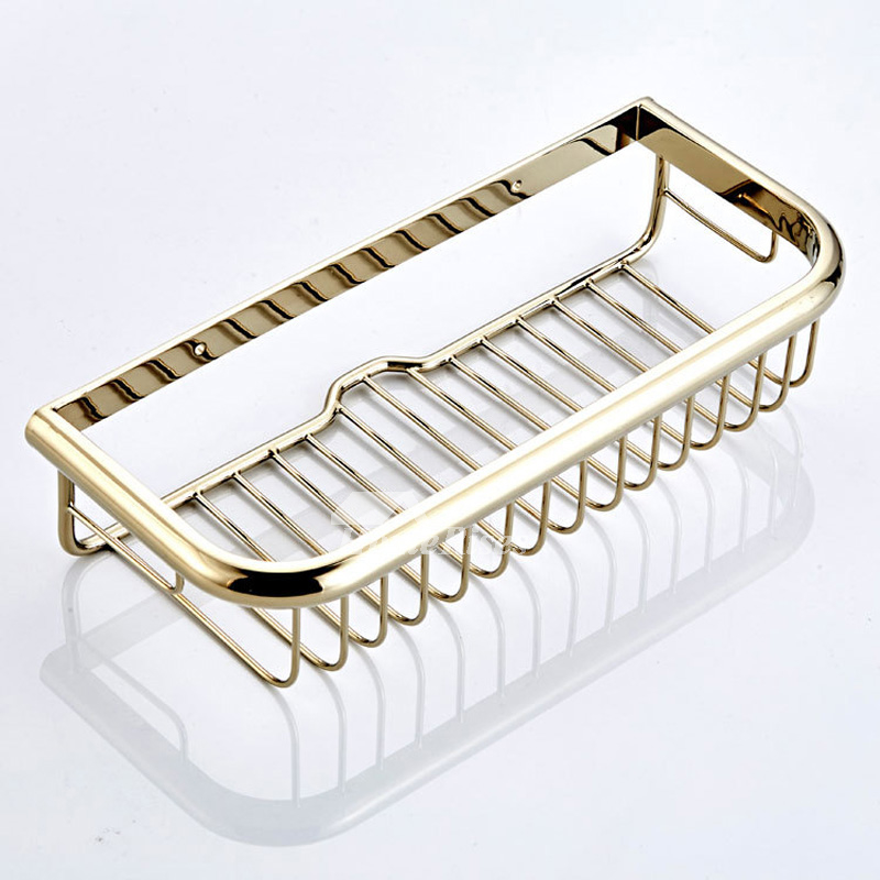 Brass Wall Mounted Shower Caddy Basket Gold/ Rose Gold Bathroom