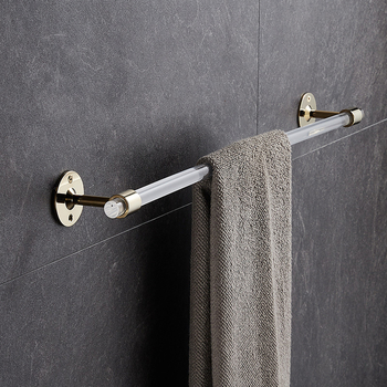 Bathroom Towel Racks Wall Mount Toilet Single Bar Brass Gold/ Black/ Silver Acrylic 24 Inch Shower