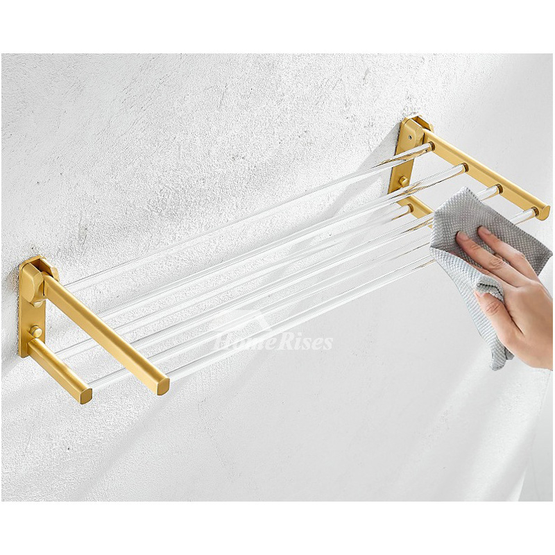 Brushed Gold Wall Mounted Single/ Double Bar Towel Rack Antique